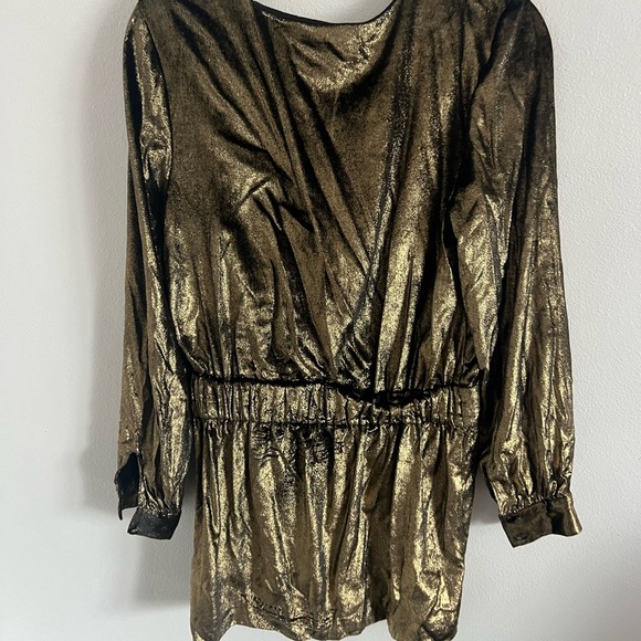 Frame Metallic Velvet Mini Dress, size 8 - Picture 4 of 4